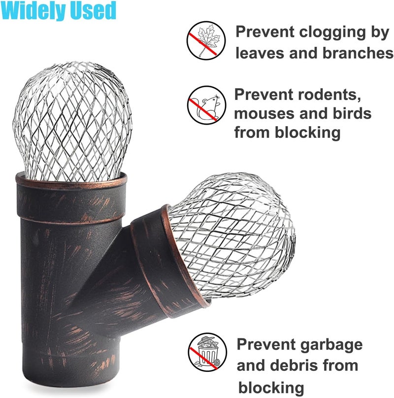 scorking 10 Pack Gutter Downspout Guard, Downspout Guard Filter Strainer 3.5 Inch Aluminium Expandable Mesh, Gutter Screen Cover Protector Stop Leaf Debris and Rodent Blocking (10) - Image 5